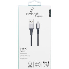 eSTUFF USB-C - A Cable 1m Grey câble USB USB 3.2 Gen 1 (3.1 Gen 1) USB C USB A Gris