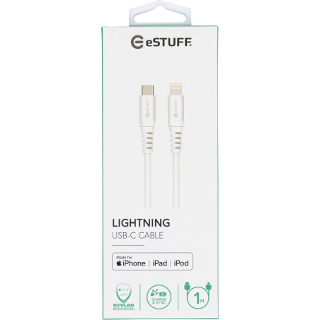 eSTUFF ES602021 câble Lightning 1 m Blanc