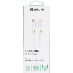 eSTUFF USB-C Lightning Cable MFI 2m Blanc