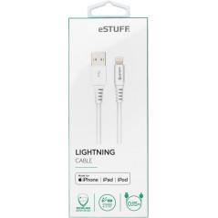 eSTUFF Lightning Cable MFI 0,15m Whit Blanc