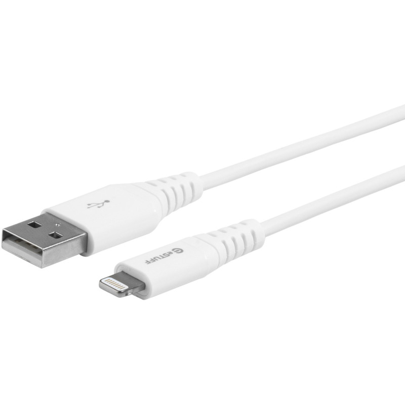 eSTUFF Lightning Cable MFI 1m Whit Blanc