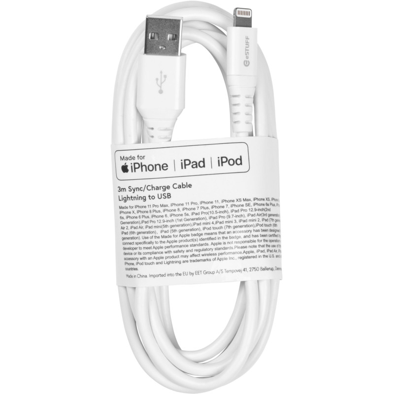 eSTUFF ES601304-BULK câble Lightning 3 m Blanc eSTUFF ES601304-BULK câble Lightning 3 m Blanc