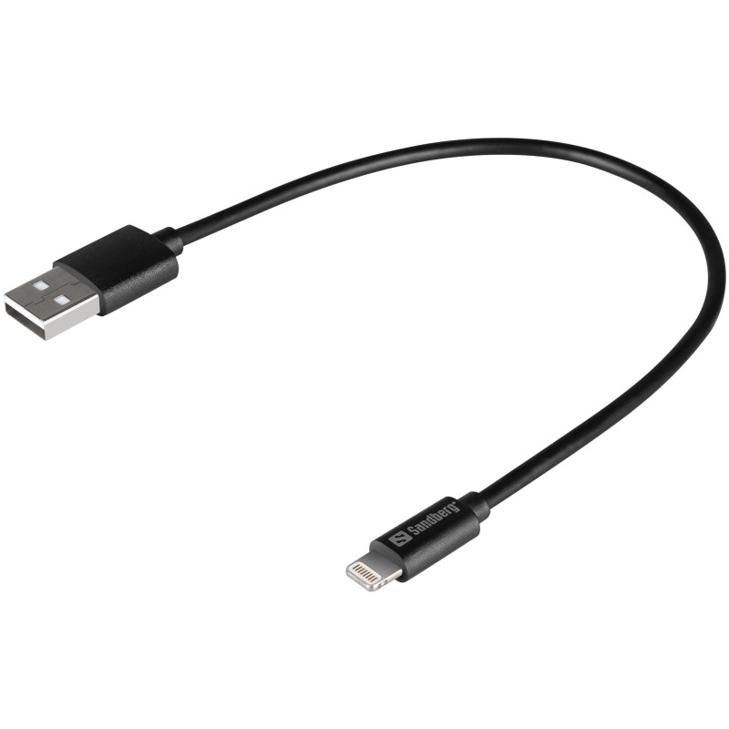 Sandberg USBLightning MFI 0.2m Black Sandberg USBLightning MFI 0.2m Black