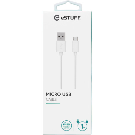 eSTUFF ES603007 câble USB 1 m USB 2.0 USB A Micro-USB A Blanc