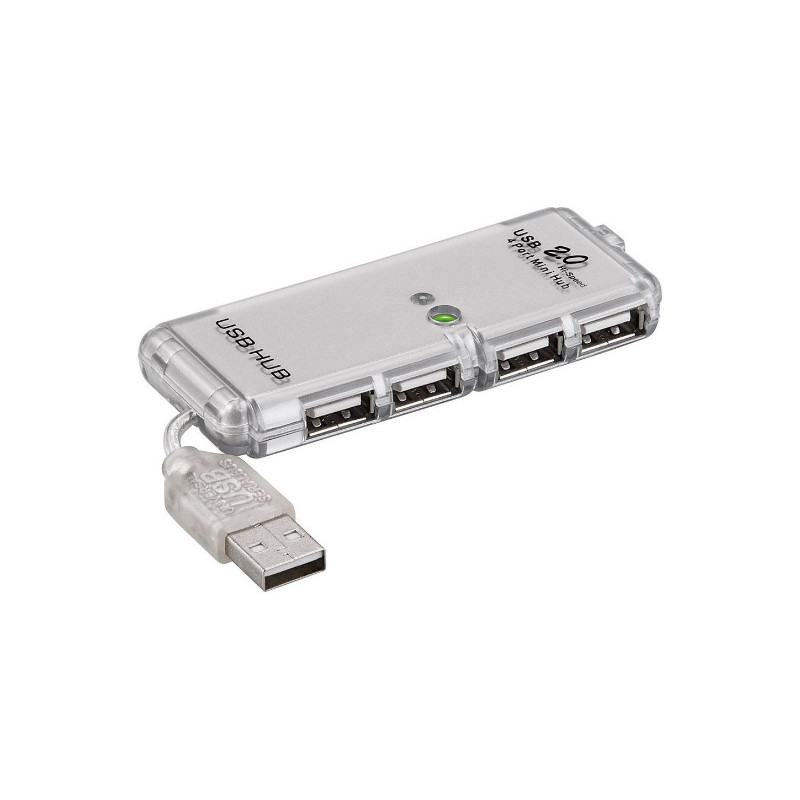 Microconnect USB-HUB2 hub & concentrateur USB 2.0 480 Mbit/s Argent, Transparent