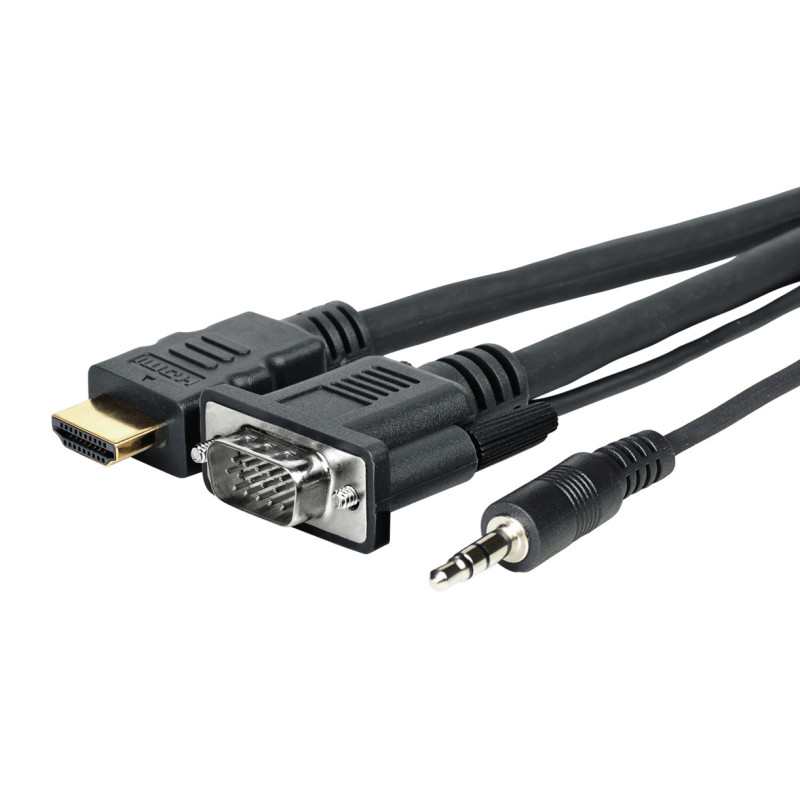 Vivolink PROVGAHDMIFLY5 câble vidéo et adaptateur 4 m VGA (D-Sub) + 3,5 mm HDMI Type A (Standard) Noir Vivolink PROVGAHDMIFLY5 câble vidéo et adaptateur 4 m VGA (D-Sub) + 3,5 mm HDMI Type A (Standard) Noir