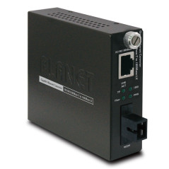 PLANET 10/100/1000Base-T to WDM convertisseur de support réseau 2000 Mbit/s 1550 nm Noir
