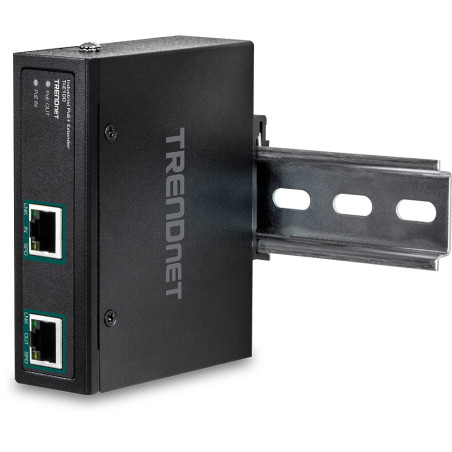 Trendnet TI-E100 prolongateur réseau Émetteur réseau Noir 10, 100, 1000 Mbit/s