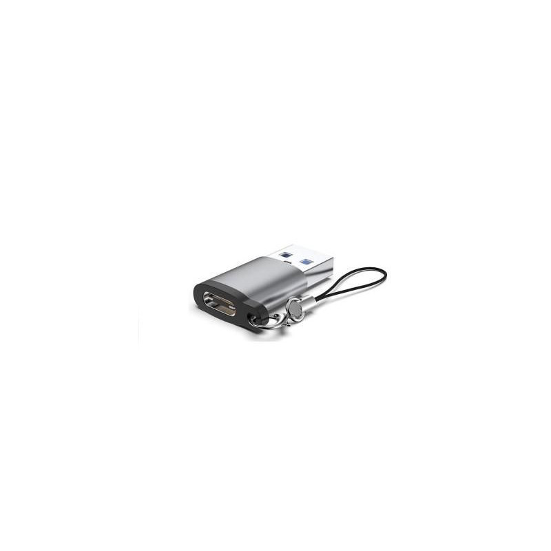Microconnect USB3.0ACFB-KEY changeur de genre de câble USB Type C USB Type A Noir, Argent