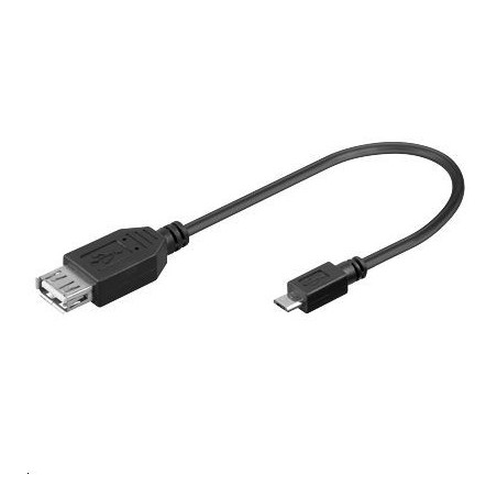 Microconnect USBABMICRO2-OTG câble USB 0,2 m USB 2.0 USB A Micro-USB B Noir