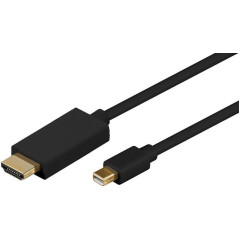 Microconnect MDPHDMI2B-4K câble vidéo et adaptateur 2 m Mini DisplayPort HDMI Type A (Standard) Noir