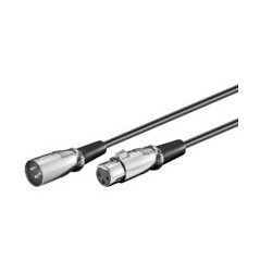 Microconnect XLR/XLR 6m M-F câble audio XLR (3-pin) Noir, Argent
