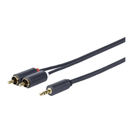 Vivolink PROMJRCA1 câble audio 1 m 3,5mm 2 x RCA Noir