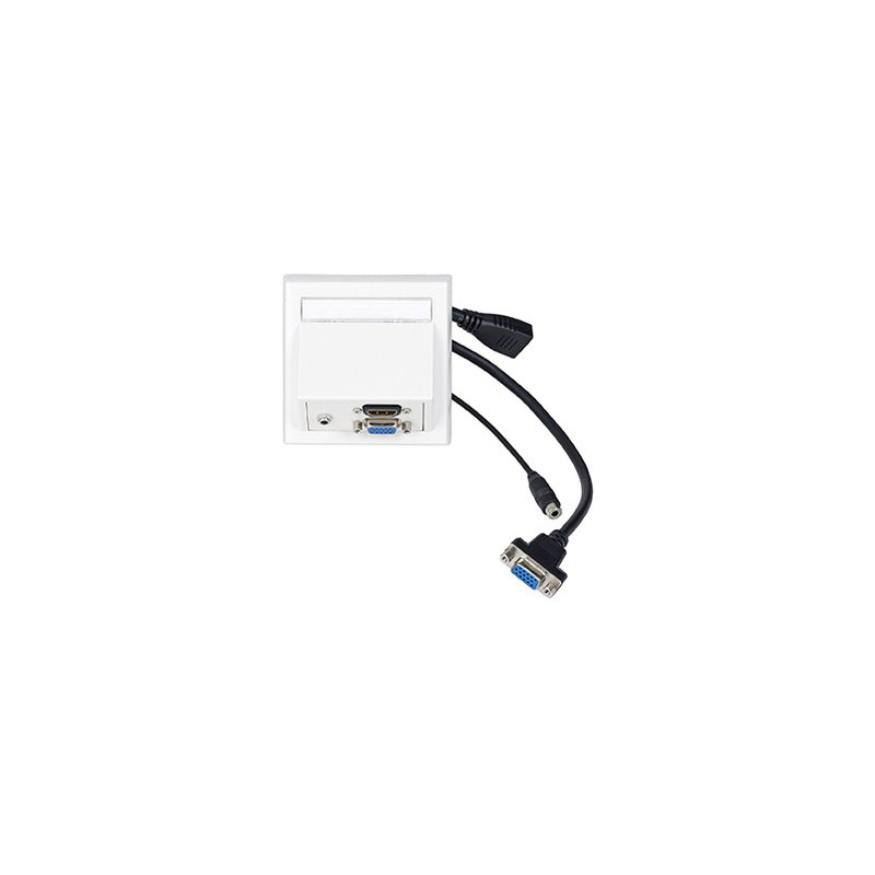 Vivolink WI221192 prise de courant HDMI + VGA + 3.5mm Blanc