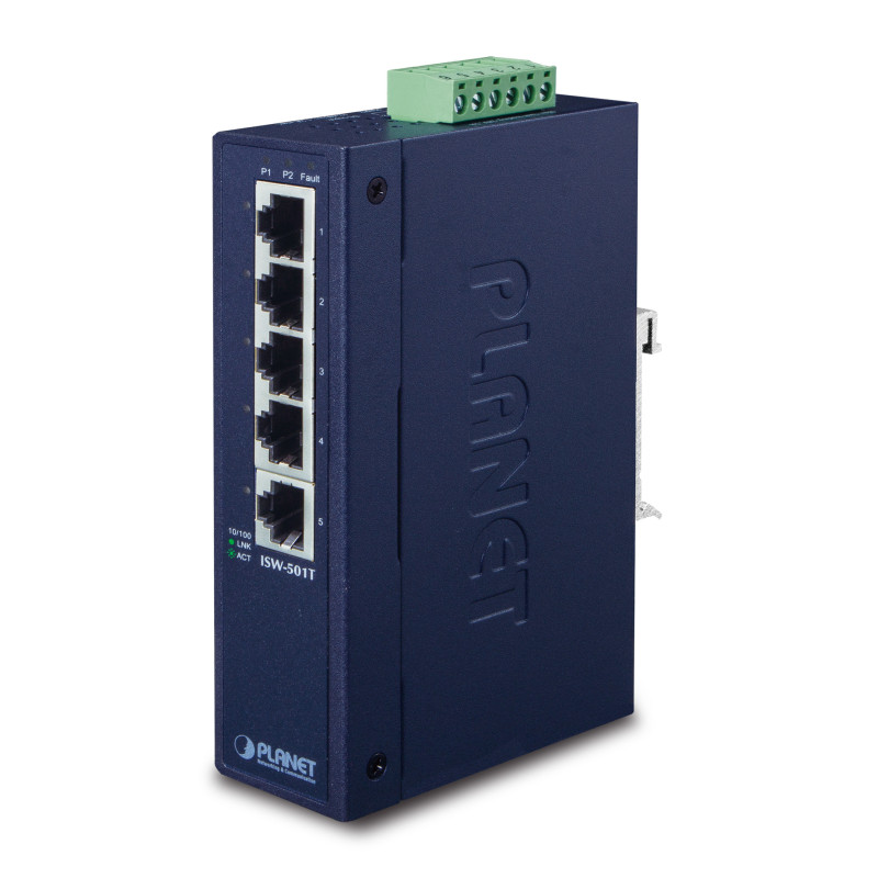 PLANET ISW-501T commutateur réseau Non-géré L2 Fast Ethernet (10/100) Bleu PLANET ISW-501T commutateur réseau Non-géré L2 Fast Ethernet (10/100) Bleu