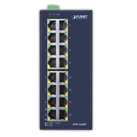 PLANET ISW-1600T commutateur réseau Non-géré Fast Ethernet (10/100) Bleu