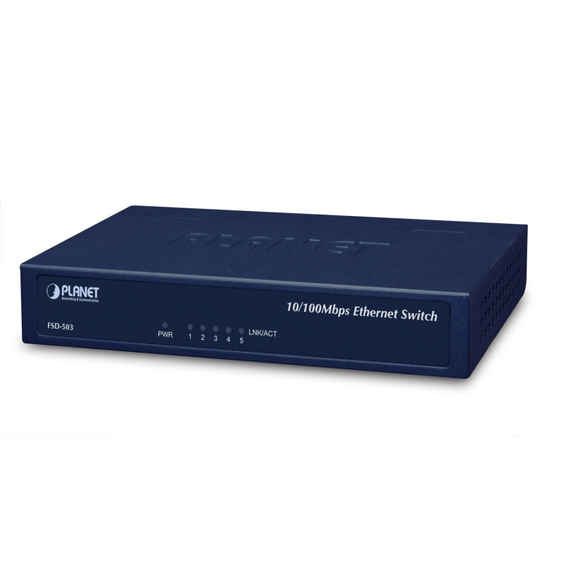PLANET FSD-503 commutateur réseau Fast Ethernet (10/100) Bleu PLANET FSD-503 commutateur réseau Fast Ethernet (10/100) Bleu