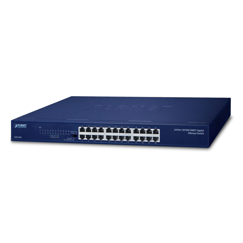 PLANET GSW-2401 commutateur réseau Non-géré Gigabit Ethernet (10/100/1000) 1U Bleu PLANET GSW-2401 commutateur réseau Non-géré Gigabit Ethernet (10/100/1000) 1U Bleu