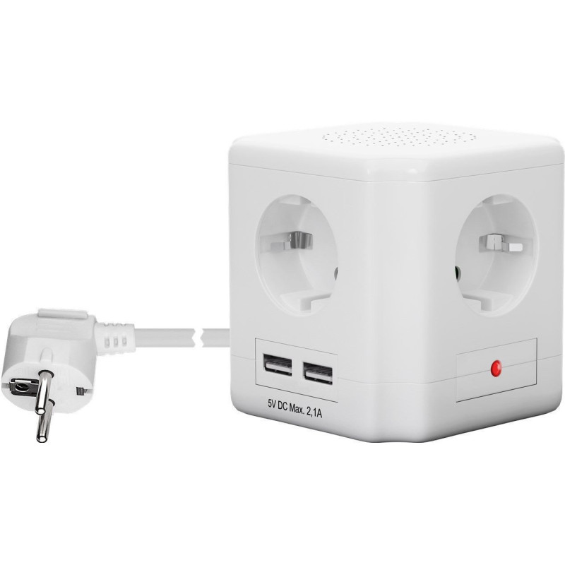 Microconnect GRUCUBE6 multiprise 1,5 m 4 sortie(s) CA Intérieure Blanc Microconnect GRUCUBE6 multiprise 1,5 m 4 sortie(s) CA Intérieure Blanc