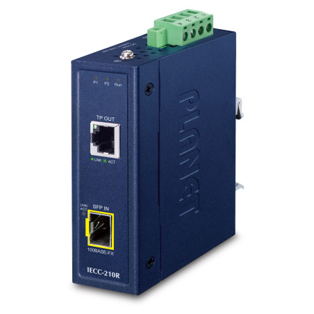 PLANET IECC-210R convertisseur de support réseau Bleu