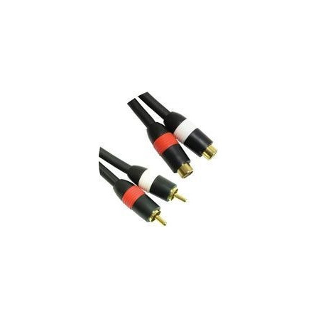 Microconnect 2xRCA - 2xRCA (3m) câble audio Noir