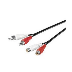 Microconnect 2xRCA/2xRCA 10m câble audio Noir, Rouge, Blanc