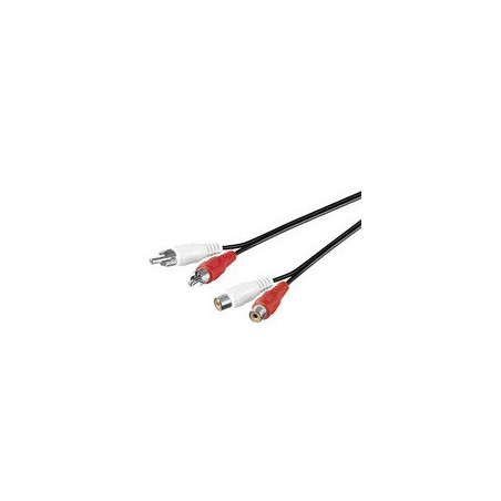 Microconnect 2xRCA/2xRCA 10m câble audio Noir, Rouge, Blanc