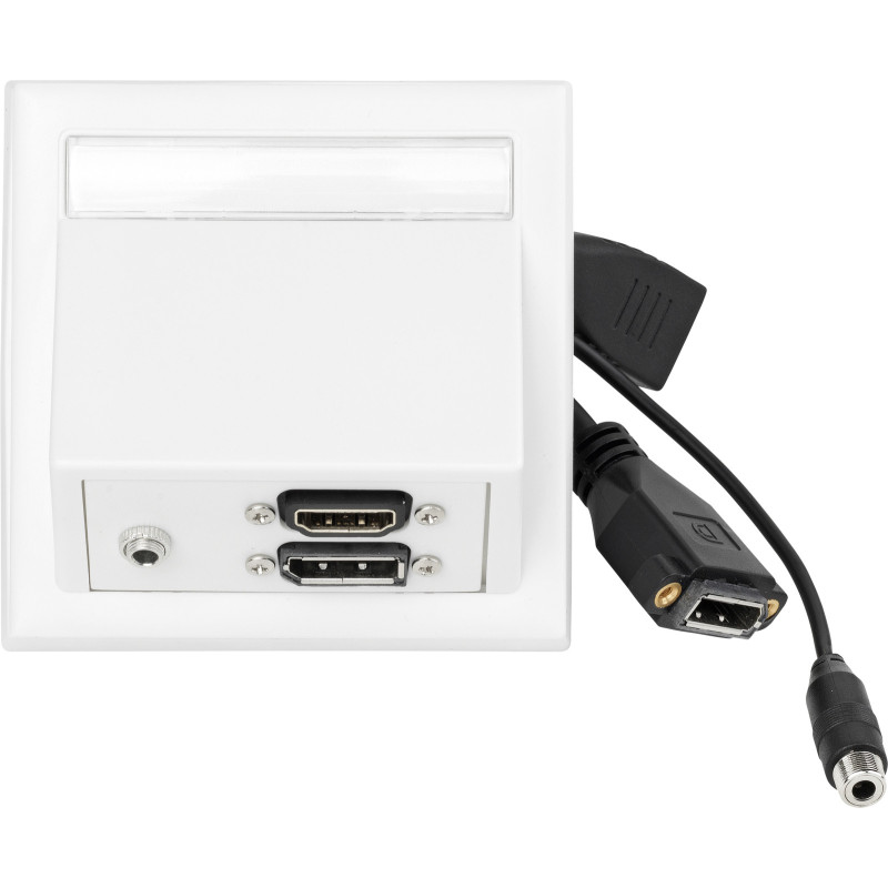 Vivolink WI221292 prise de courant HDMI + DisplayPort + 3.5mm Blanc