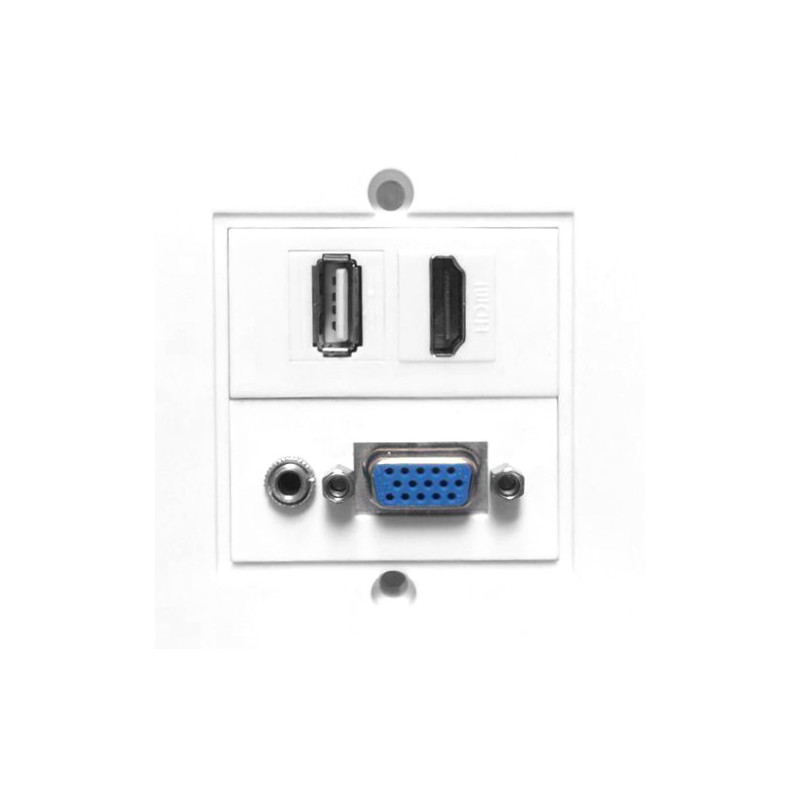Vivolink WI221293 prise de courant HDMI + VGA + USB A + 3.5mm Blanc Vivolink WI221293 prise de courant HDMI + VGA + USB A + 3.5mm Blanc