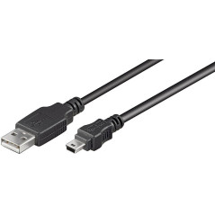 Microconnect USBAMB510 câble USB 10 m USB 2.0 USB A Mini-USB B Noir