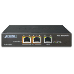PLANET POE-E202 prolongateur réseau Émetteur et récepteur réseau Noir 10, 100, 1000 Mbit/s