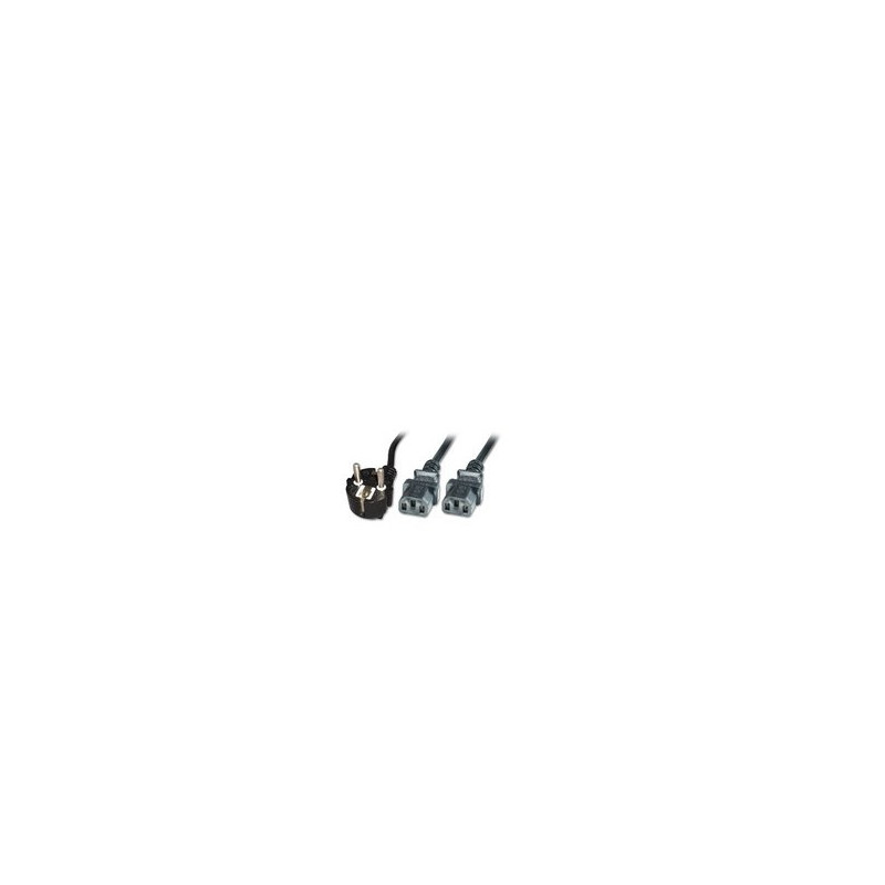 Microconnect PE011318 câble électrique Noir 1,8 m Prise d'alimentation type F Coupleur 2 x C13 Microconnect PE011318 câble électrique Noir 1,8 m Prise d'alimentation type F Coupleur 2 x C13