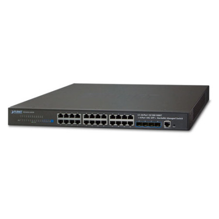 PLANET SGS-6341-24T4X commutateur réseau Géré L3 Gigabit Ethernet (10/100/1000) 1U Noir