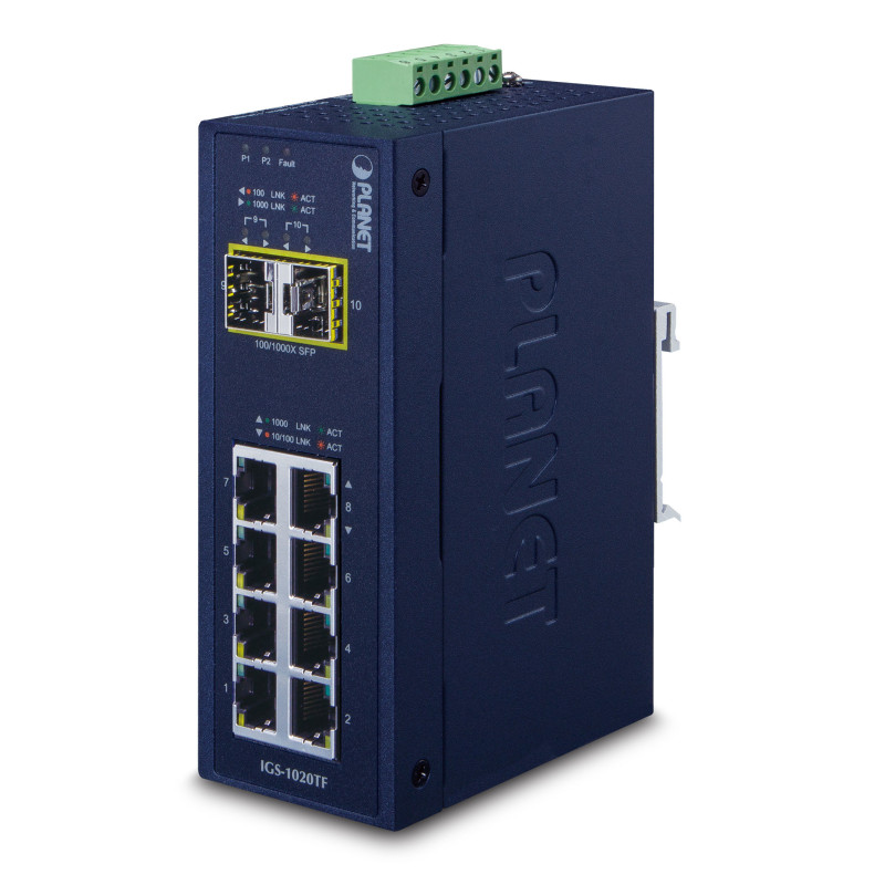PLANET IGS-1020TF commutateur réseau Non-géré Gigabit Ethernet (10/100/1000) Bleu PLANET IGS-1020TF commutateur réseau Non-géré Gigabit Ethernet (10/100/1000) Bleu