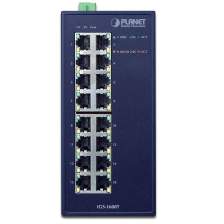 PLANET IGS-1600T commutateur réseau Non-géré L2 Gigabit Ethernet (10/100/1000) Bleu