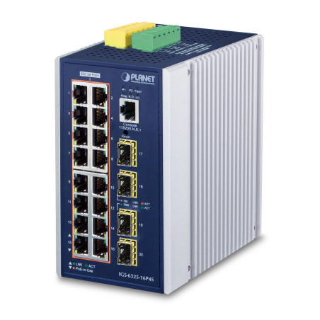 PLANET IGS-6325-16P4S commutateur réseau Géré L3 Gigabit Ethernet (10/100/1000) Connexion Ethernet, supportant l'alimentation