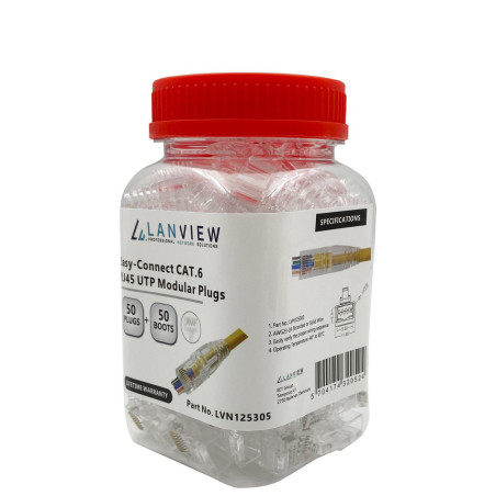 Lanview LVN125305 connecteur de fils RJ45 Transparent