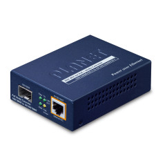 PLANET IEEE802.3af/at PoE 10/100/1000 convertisseur de support réseau 1000 Mbit/s Bleu