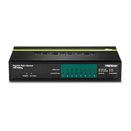 Trendnet TPE-TG82G commutateur réseau Non-géré Gigabit Ethernet (10/100/1000) Connexion Ethernet, supportant l'alimentation via
