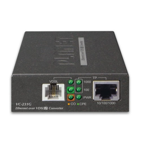 PLANET VC-231G convertisseur de support réseau 1000 Mbit/s Noir