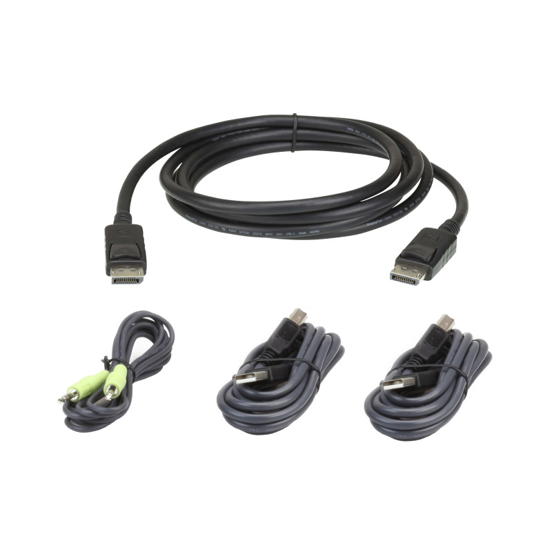 ATEN Kit de câbles KVM sécurisé DisplayPort USB 1,8 M ATEN Kit de câbles KVM sécurisé DisplayPort USB 1,8 M