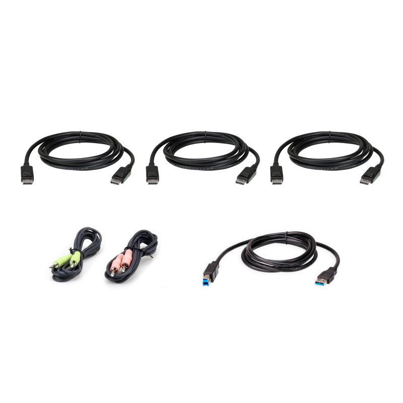 ATEN Kit de câbles KVM trois affichages DisplayPort USB 1,8 M