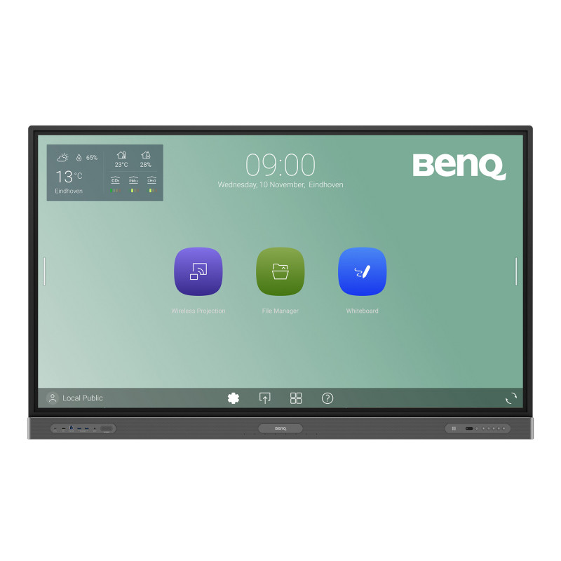 BenQ RP6503 Écran plat interactif 165,1 cm (65") LED Wifi 400 cd/m² 4K Ultra HD Noir Écran tactile Intégré dans le processeur
