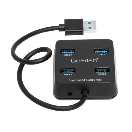Gearlab GLB235401 hub & concentrateur USB 3.2 Gen 1 (3.1 Gen 1) Type-A 5000 Mbit/s Noir