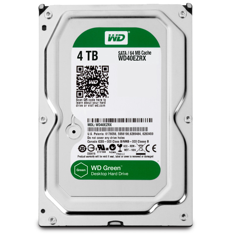 Western Digital Green 4TB 3.5" 4000 Go Série ATA III Western Digital Green 4TB 3.5" 4000 Go Série ATA III