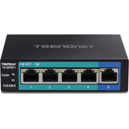 Trendnet TE-GP051 commutateur réseau Non-géré Gigabit Ethernet (10/100/1000) Connexion Ethernet, supportant l'alimentation via