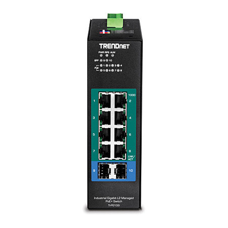 Trendnet TI-PG102I commutateur réseau Géré L2 Gigabit Ethernet (10/100/1000) Connexion Ethernet, supportant l'alimentation via