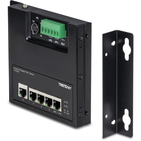 Trendnet TI-PG50F commutateur réseau Non-géré Connexion Ethernet, supportant l'alimentation via ce port (PoE) Noir