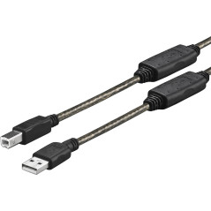 Vivolink PROUSBAB5 câble USB 5 m USB 2.0 USB A USB B Noir