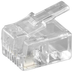 Microconnect KON501-10R connecteur de fils RJ-11 6P4C Transparent